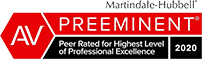 Martindale-Hubbell | AV | Preeminent | Peer Rated for Highest Level of Professional Excellence | 2020